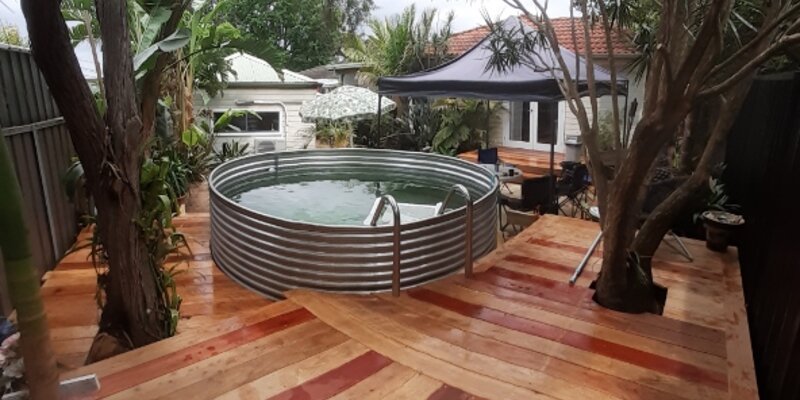 corrugated iron swimming pool